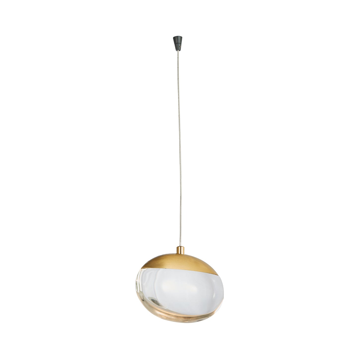 Athena LED Pendant Light in Matte Black/Brushed Brass (Without Canopy).