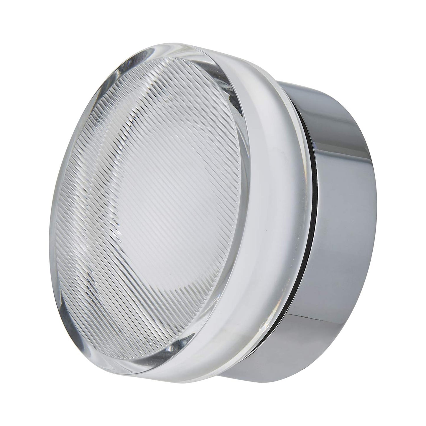 Elf Ribbed Outdoor LED Ceiling / Wall Light in Chrome.
