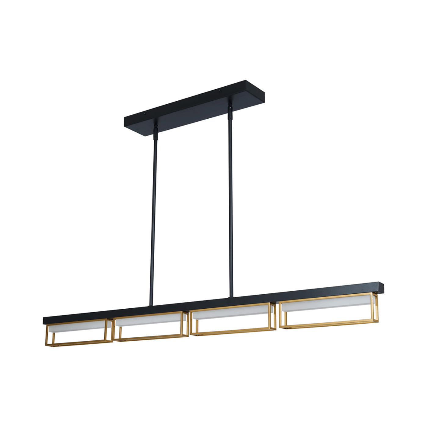 Pane LED Pendant Light in Matte Black/Bronze (48-Inch).