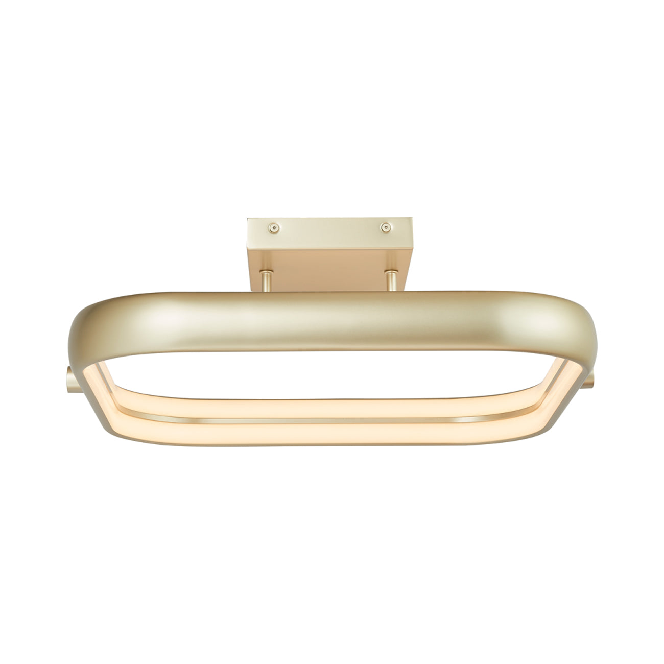 Rave Square LED Semi Flush Mount Ceiling Light in Titanium Silver (18.8-Inch).