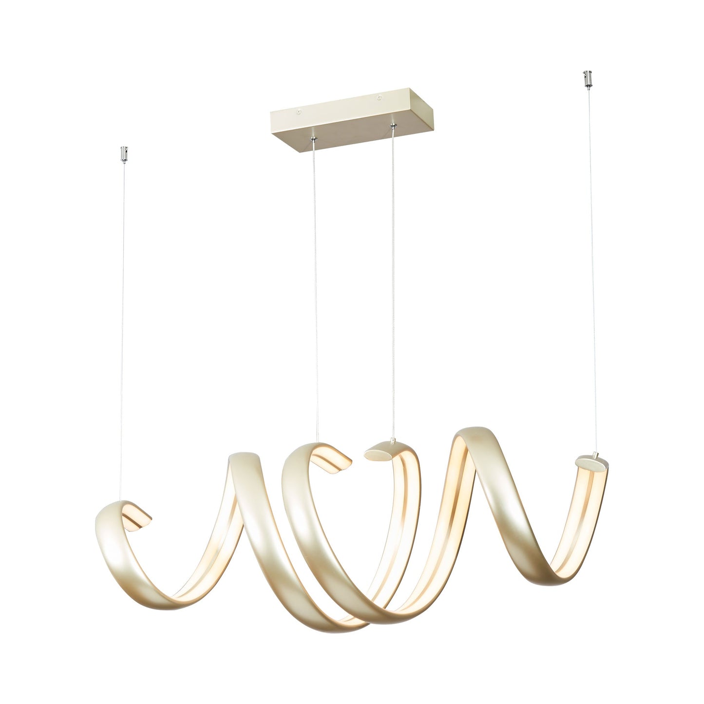 Sling Linear LED Pendant Light in Titanium Silver.