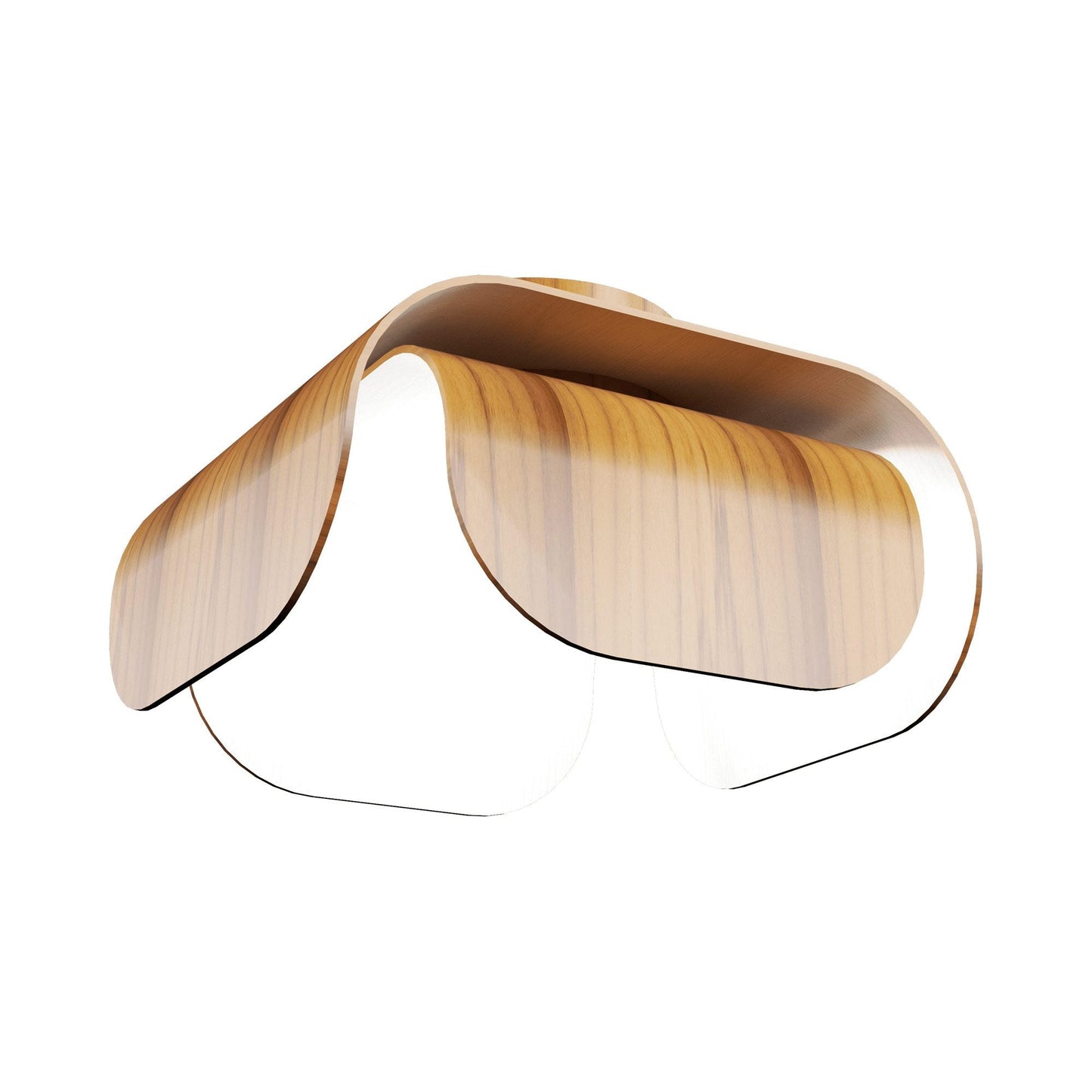 Clean Flush Mount Ceiling Light in Teak.