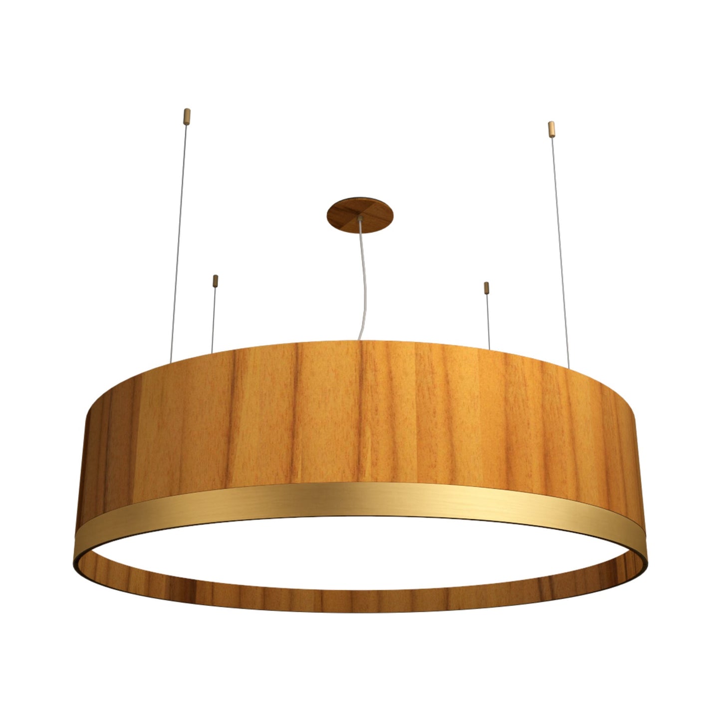 Cylindrical 155 LED Pendant Light in Teak (19.69-Inch).