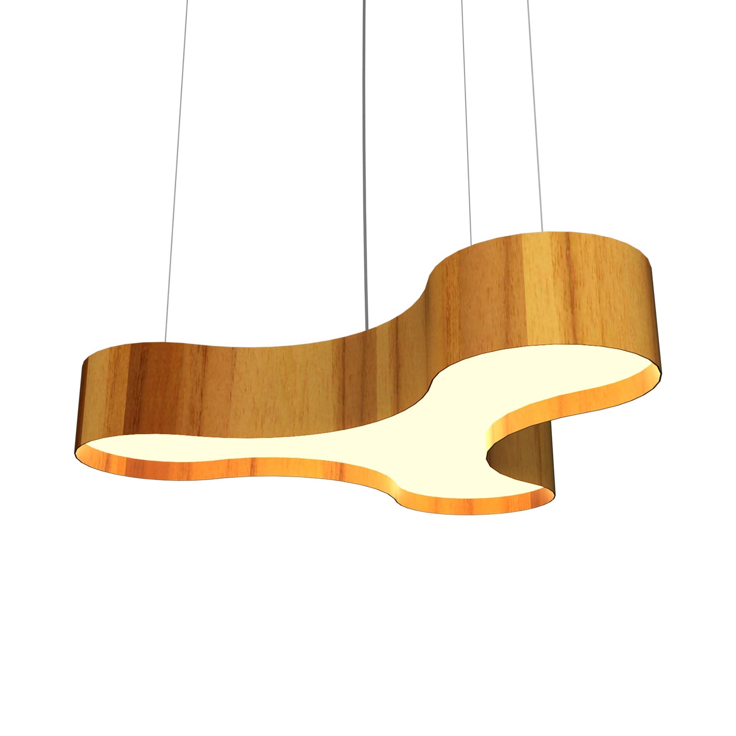 Organic 1222 LED Pendant Light in Teak.
