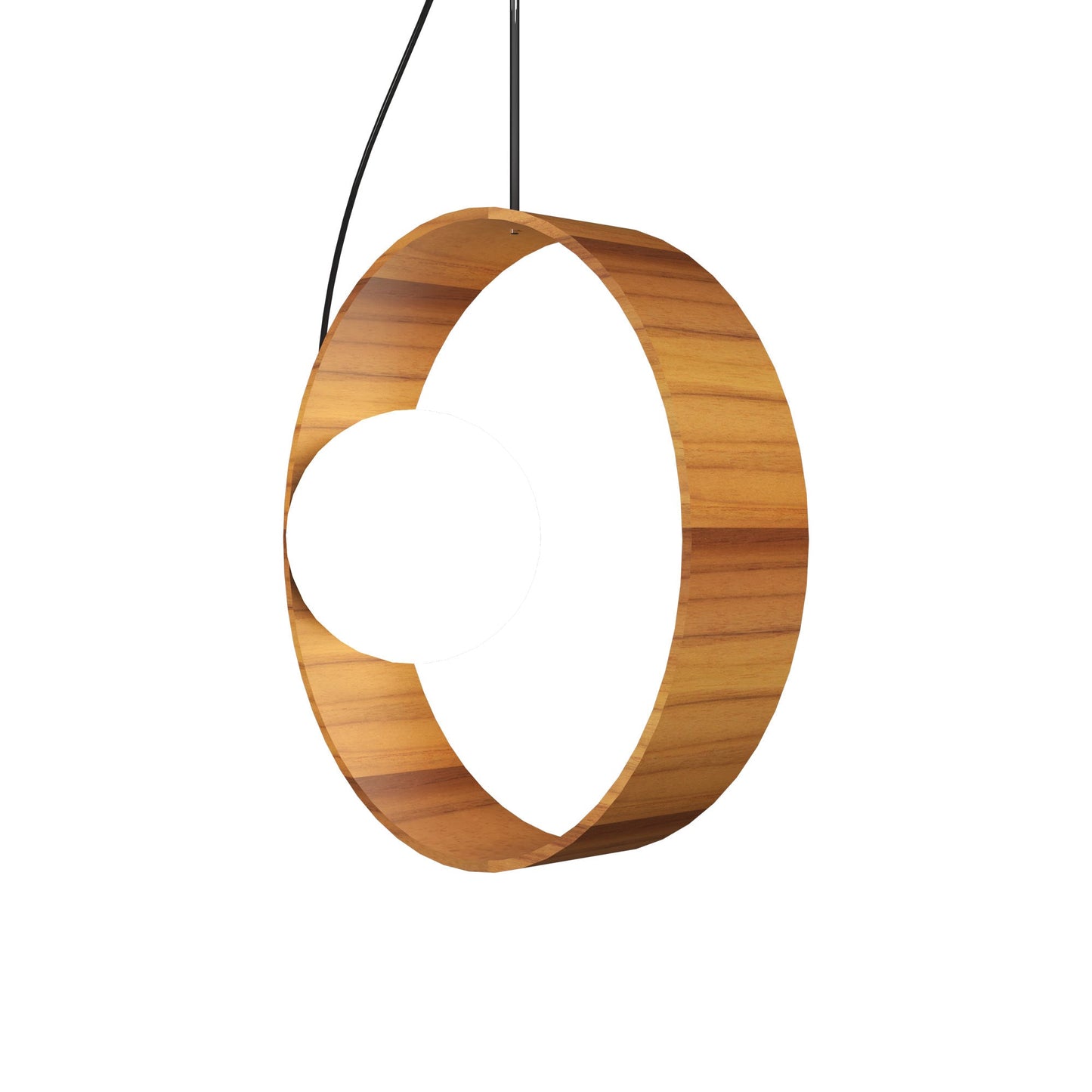 Sfera Hoop Pendant Light in Teak.