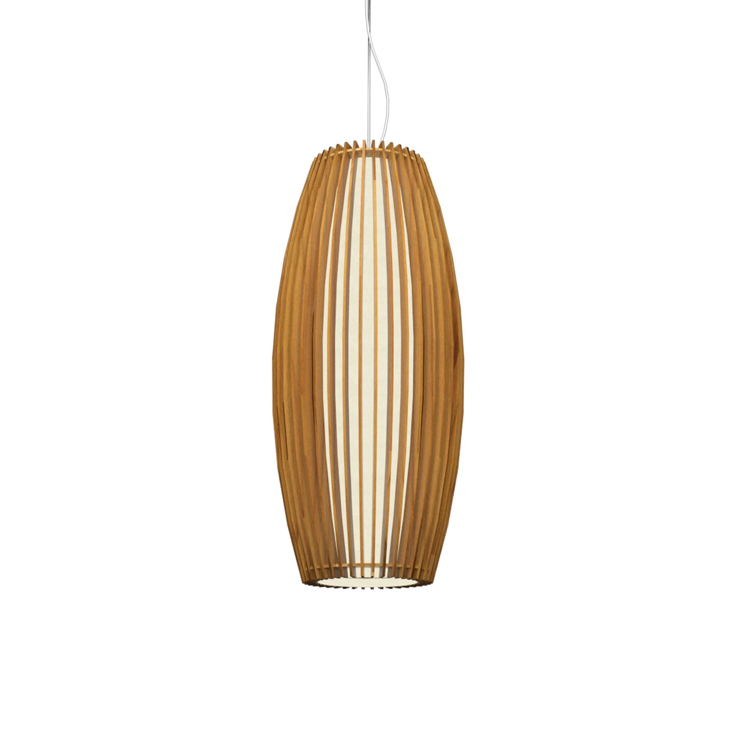 Stecche Di Legno Barrel Pendant Light in Teak.