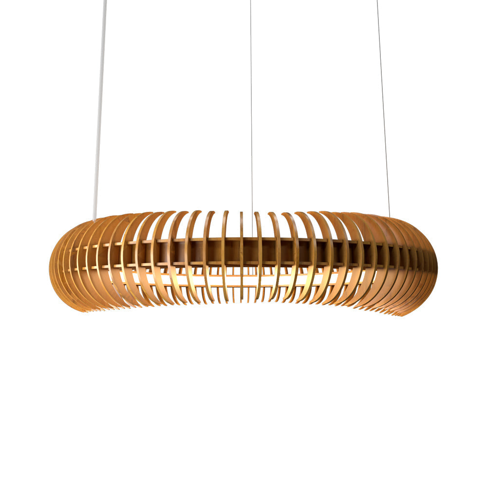 Stecche Di Legno LED Pendant Light in Teak (25.2-Inch).