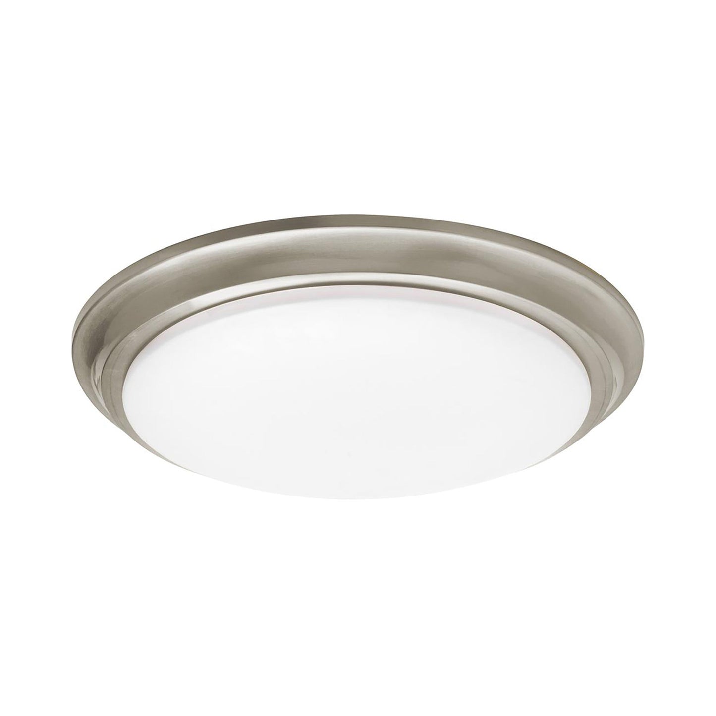 Baron LED Flush Mount Ceiling Light in Satin Nickel (14-Inch).