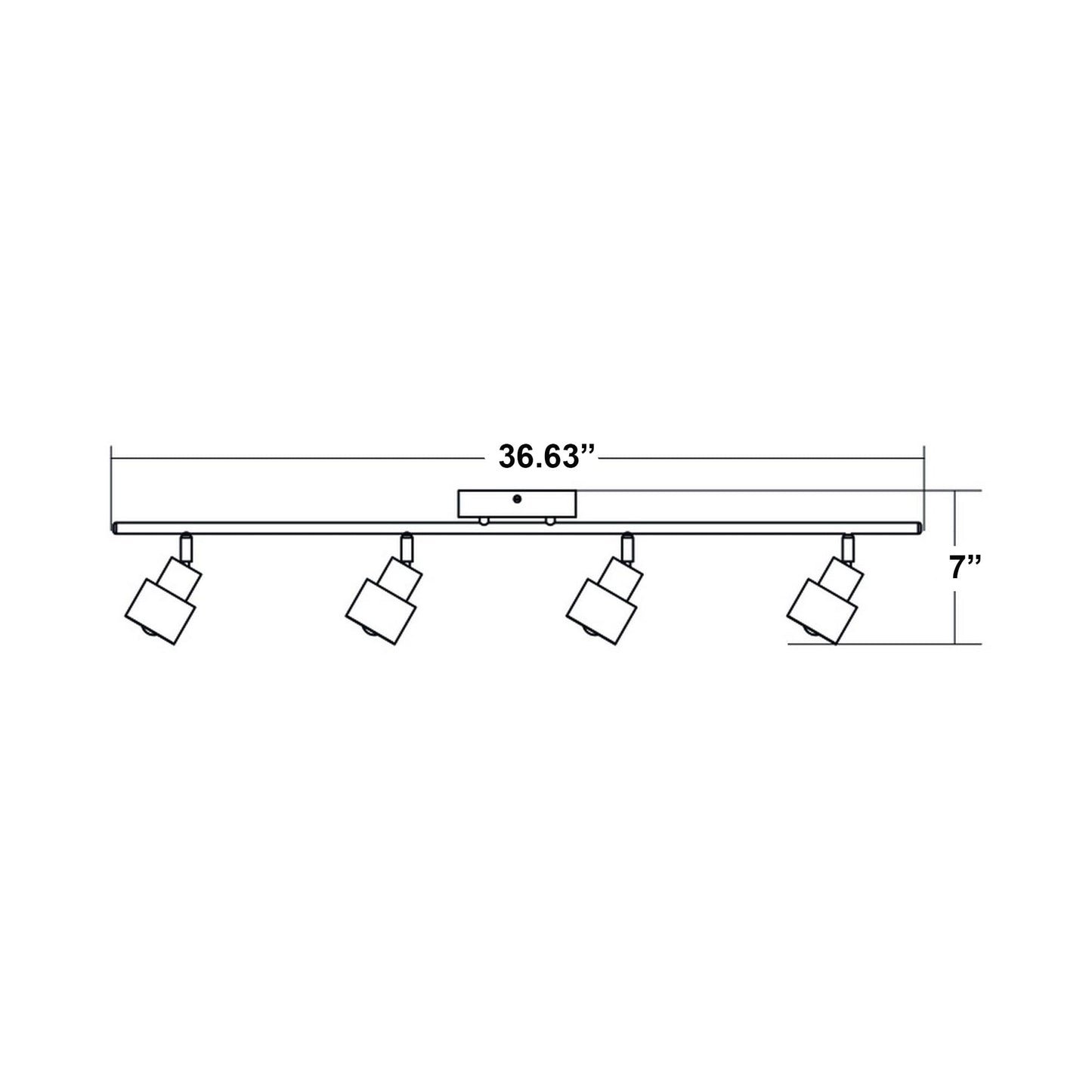 Chappelle LED Track Ceiling / Wall Light - line drawing.