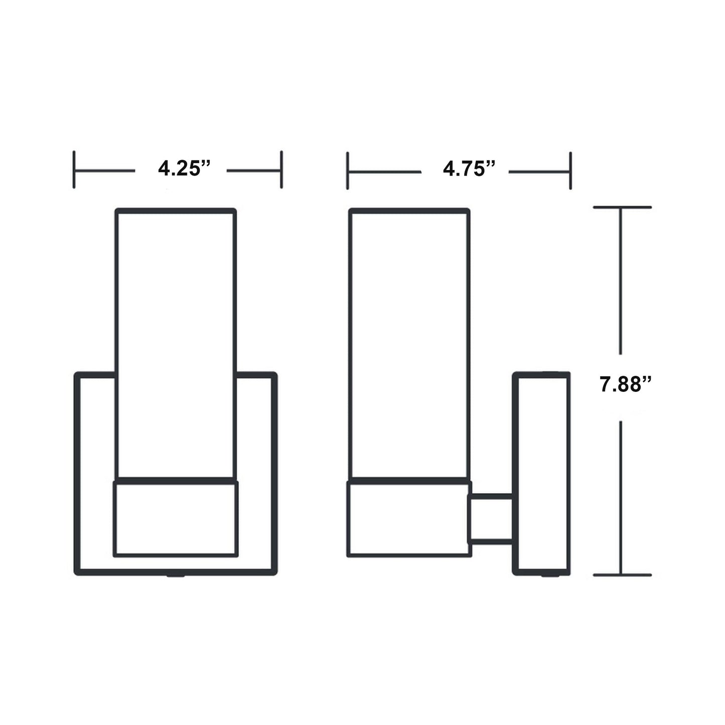 Delphia LED Wall Light - line drawing.
