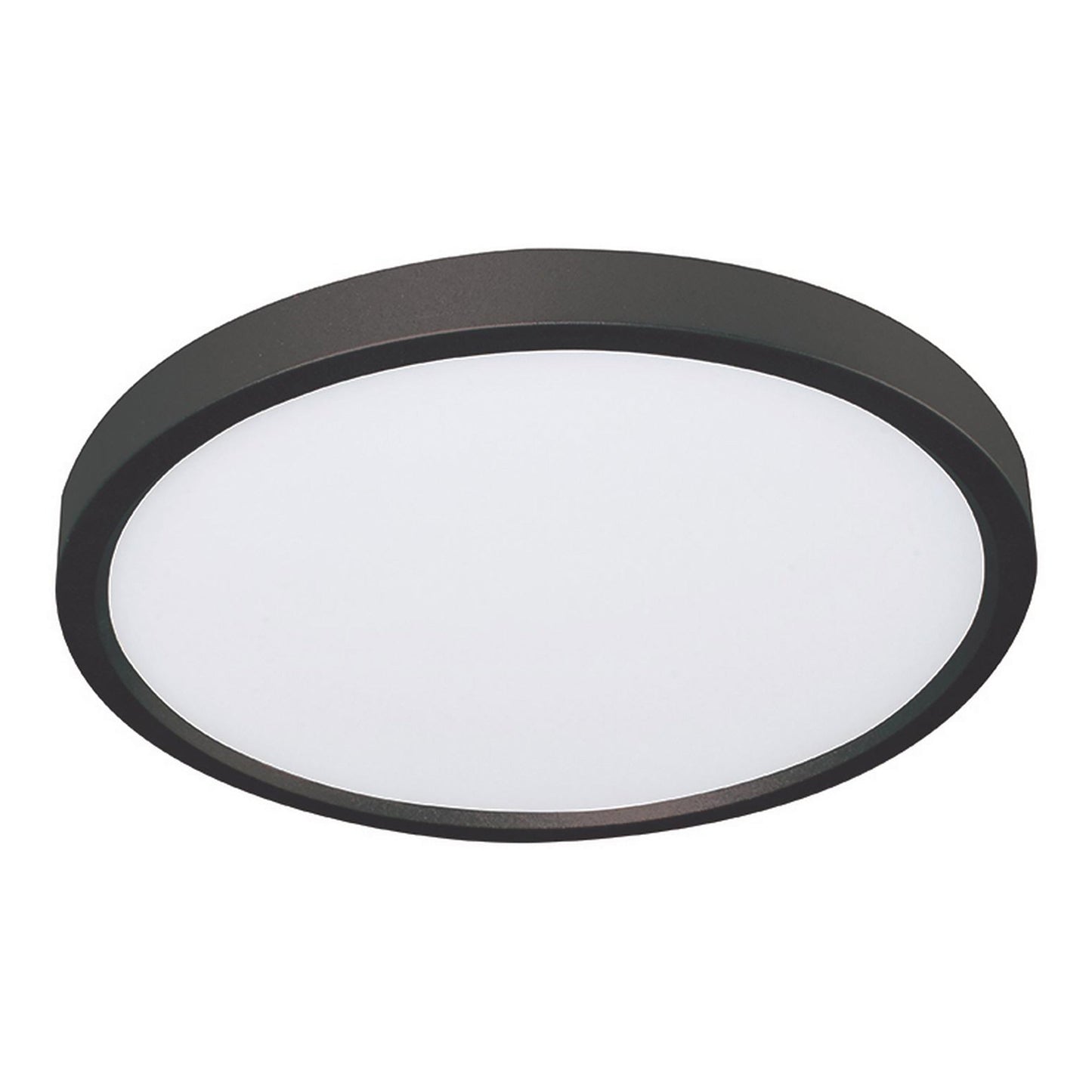 Edge Round LED Flush Mount Ceiling Light in Black (24-Inch).