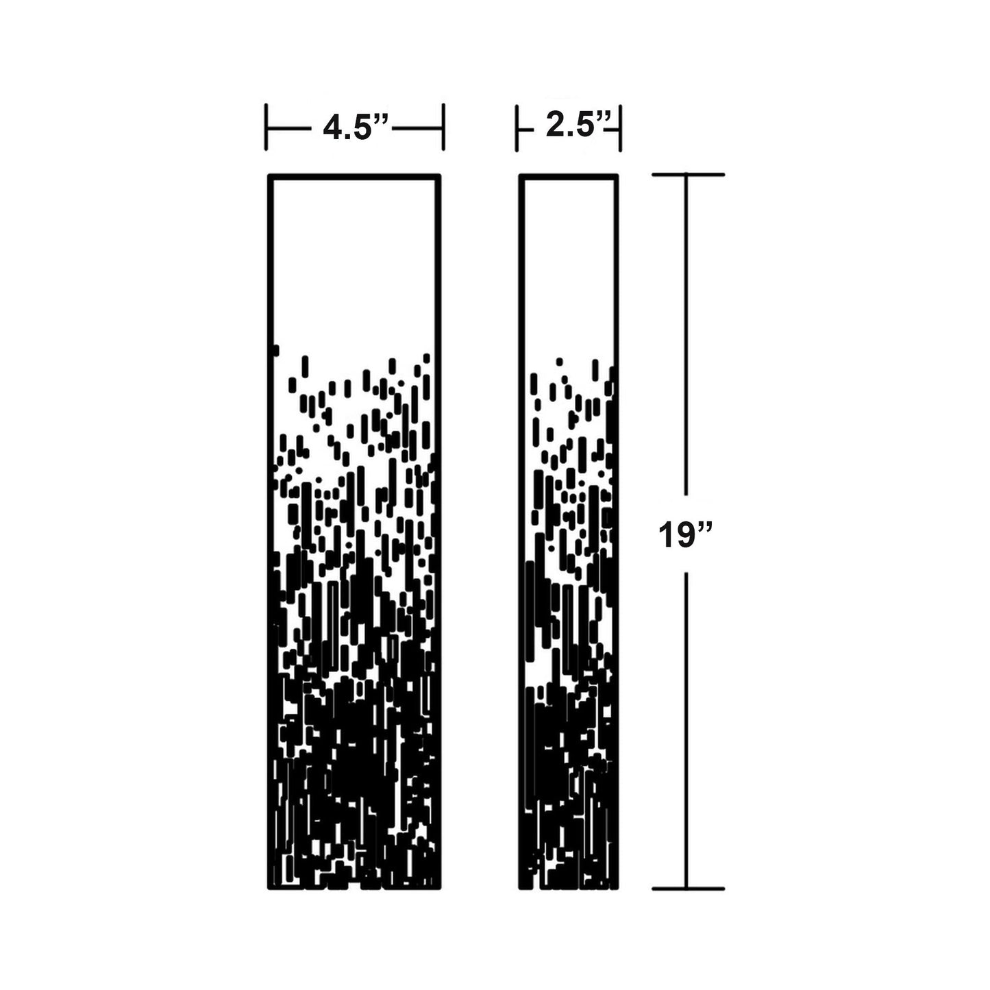 Embers LED Wall Light - line drawing.