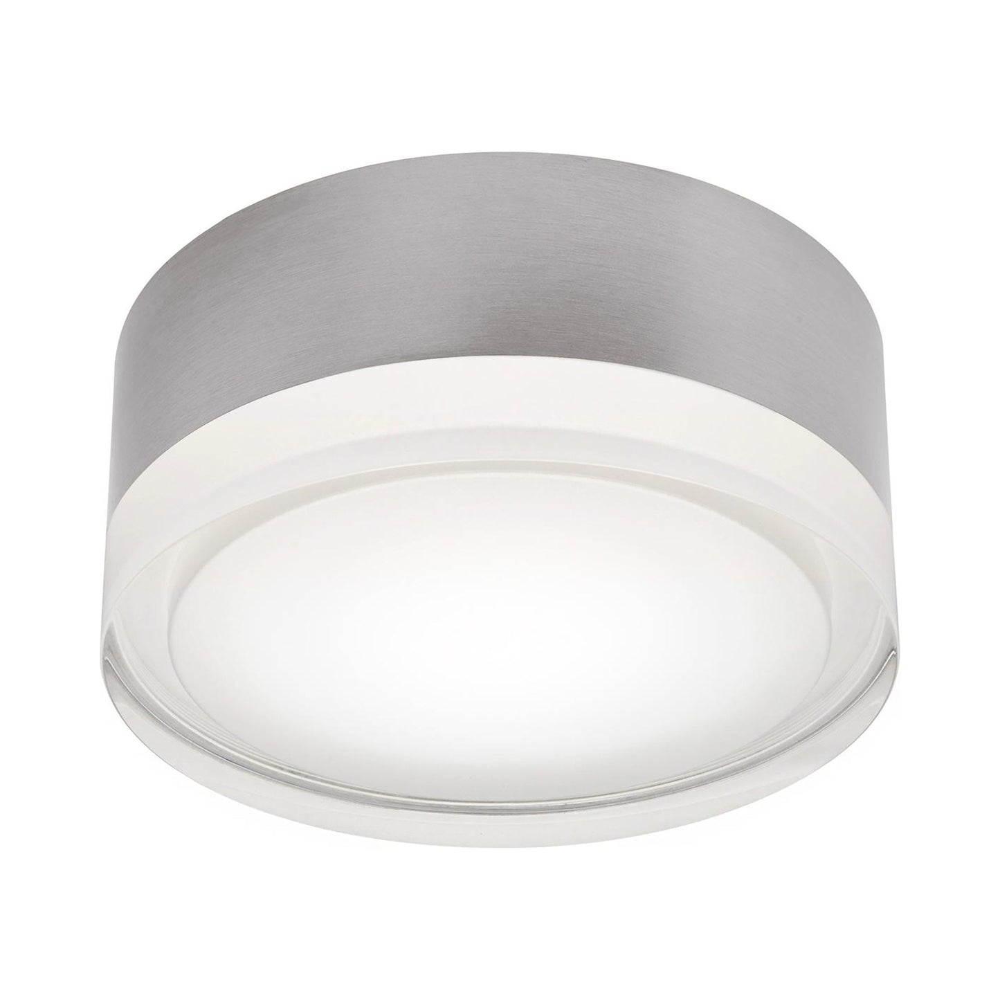 Emma LED Flush Mount Ceiling Light in Satin Nickel.