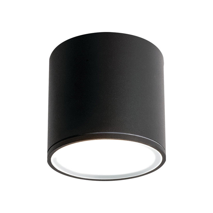 Everly Outdoor LED Flush Mount Ceiling Light in Black (Small).