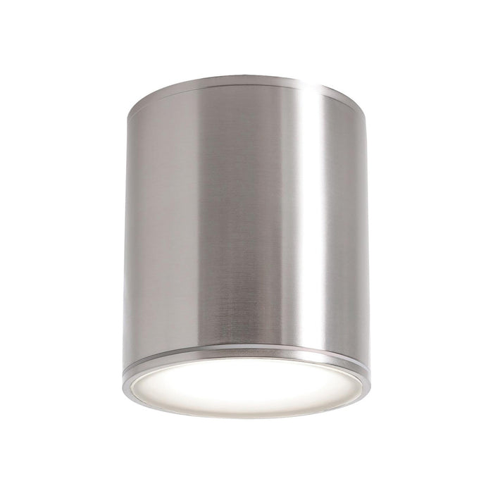 Everly Outdoor LED Flush Mount Ceiling Light in Satin Nickel (Small).