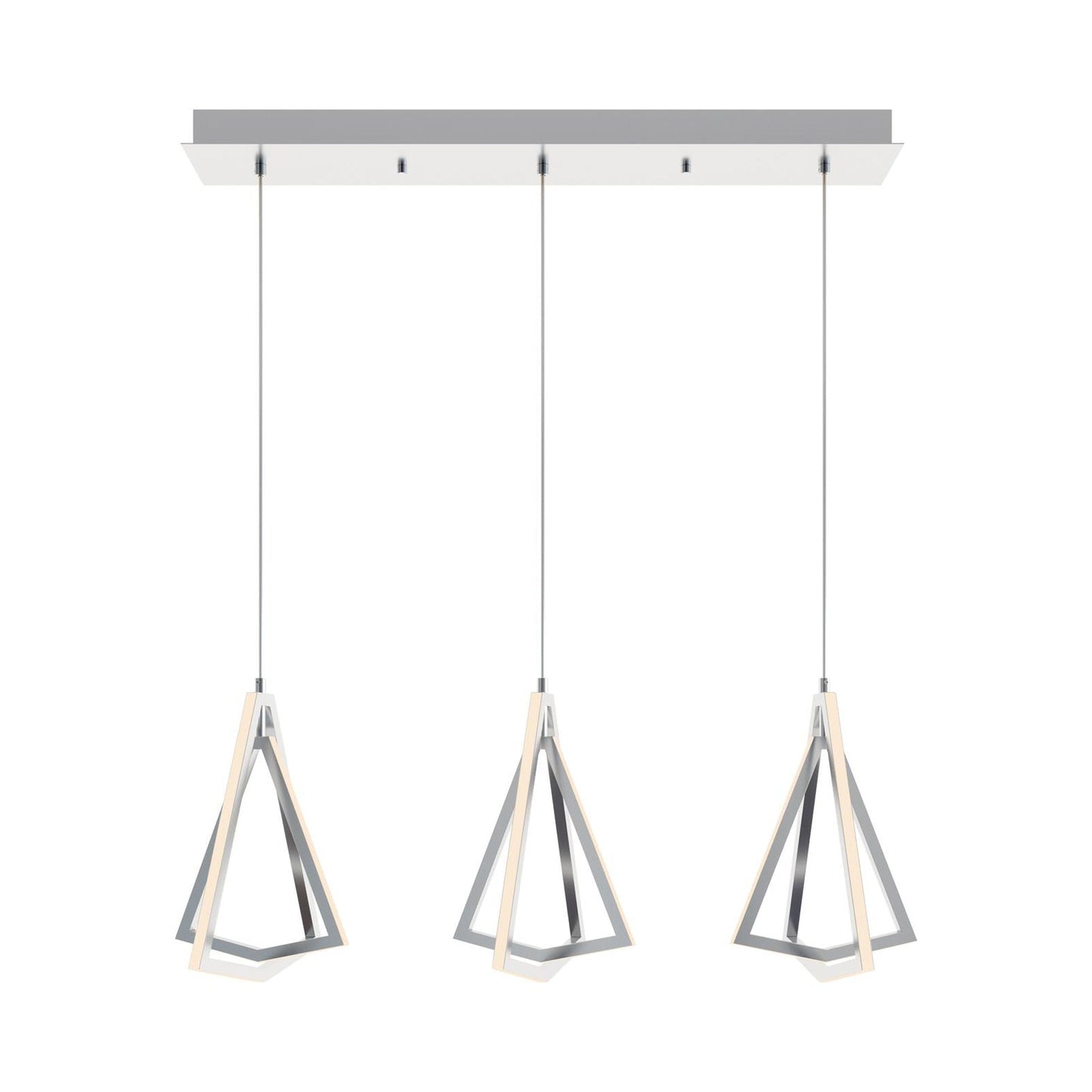 Gianna Linear LED Pendant Light in Satin Nickel.
