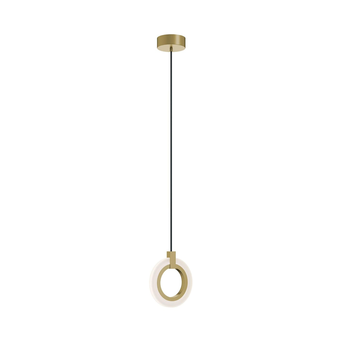 Halo LED Pendant Light in Light Antique Brass.
