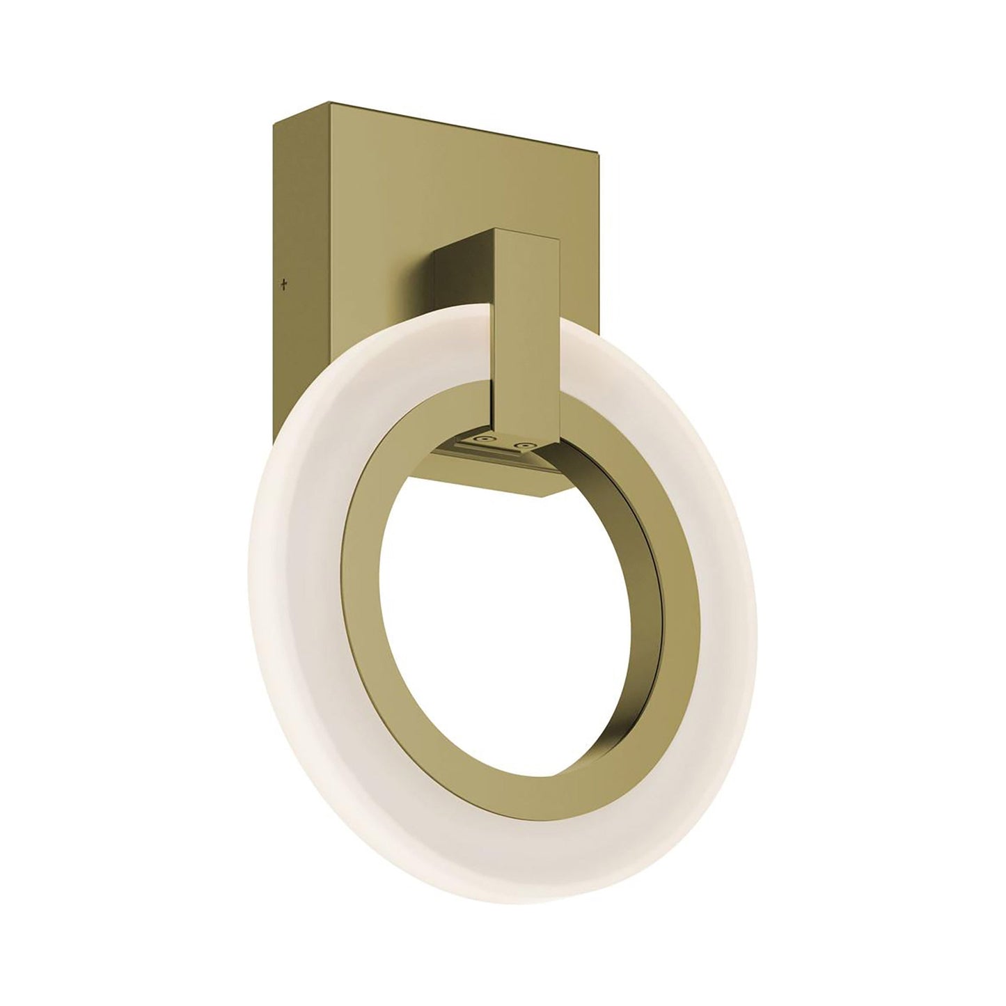 Halo LED Wall Light in Light Antique Brass.