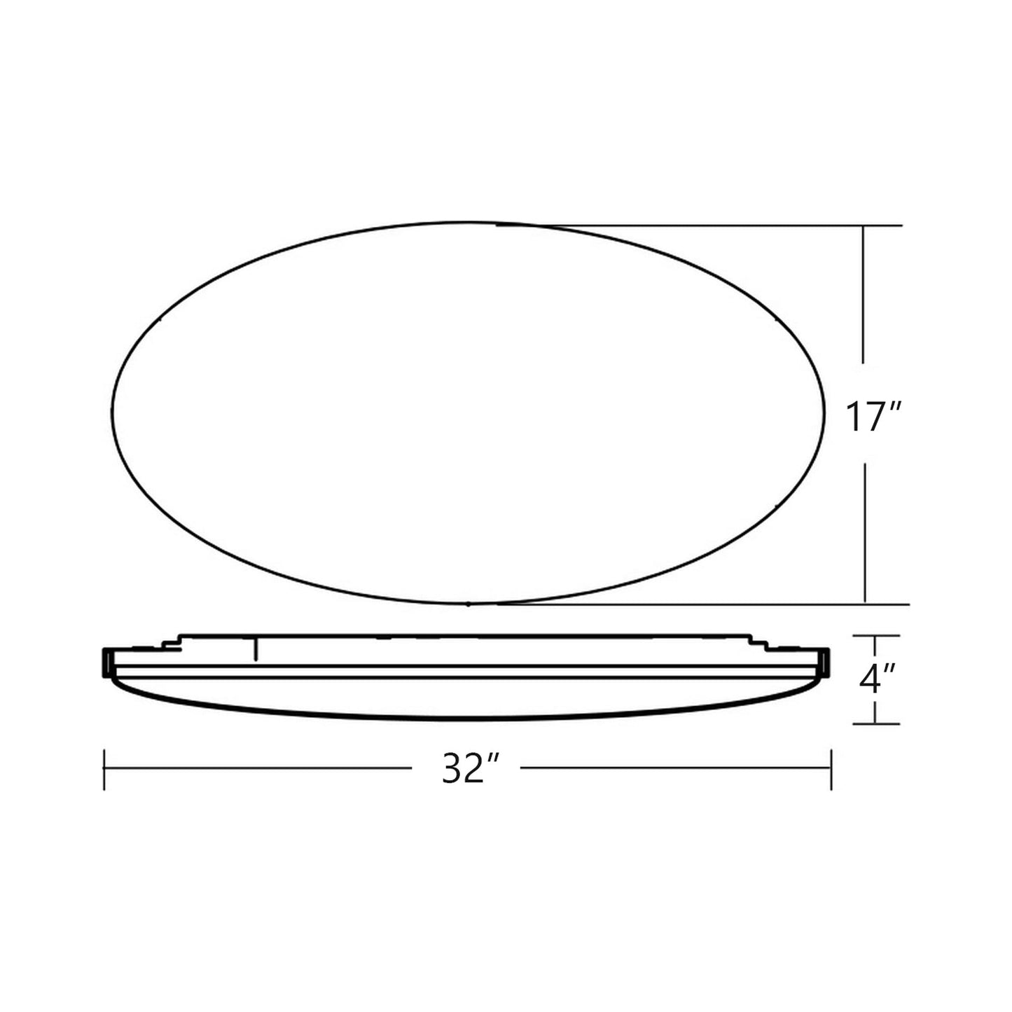 Ideal LED Flush Mount Ceiling Light - line drawing.