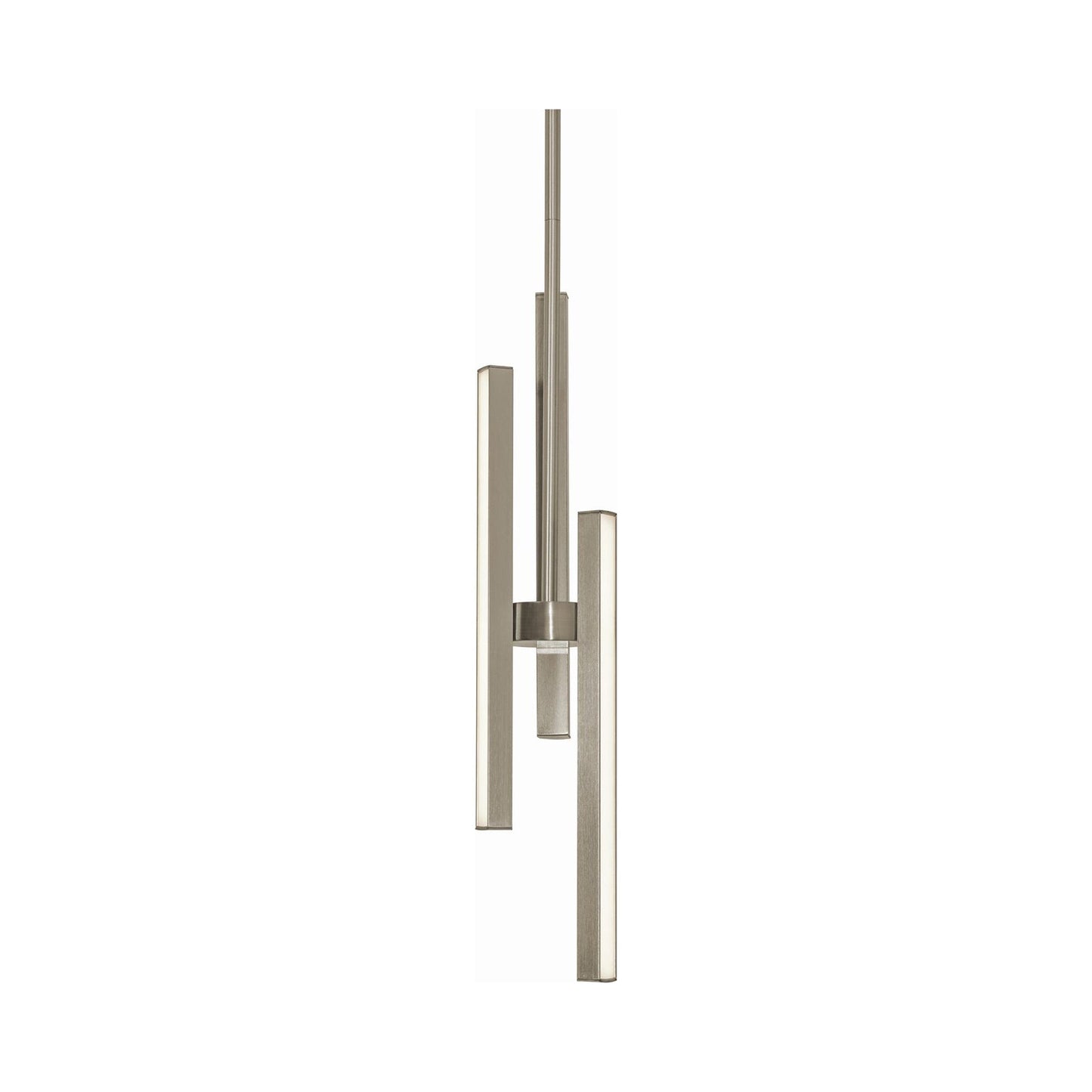 Indra LED Pendant Light in Satin Nickel.