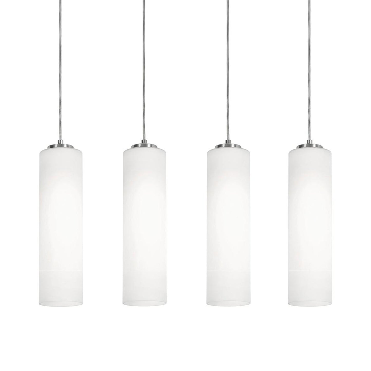 Leo Linear Pendant Light in Satin Nickel (4-Light/12-Inch).