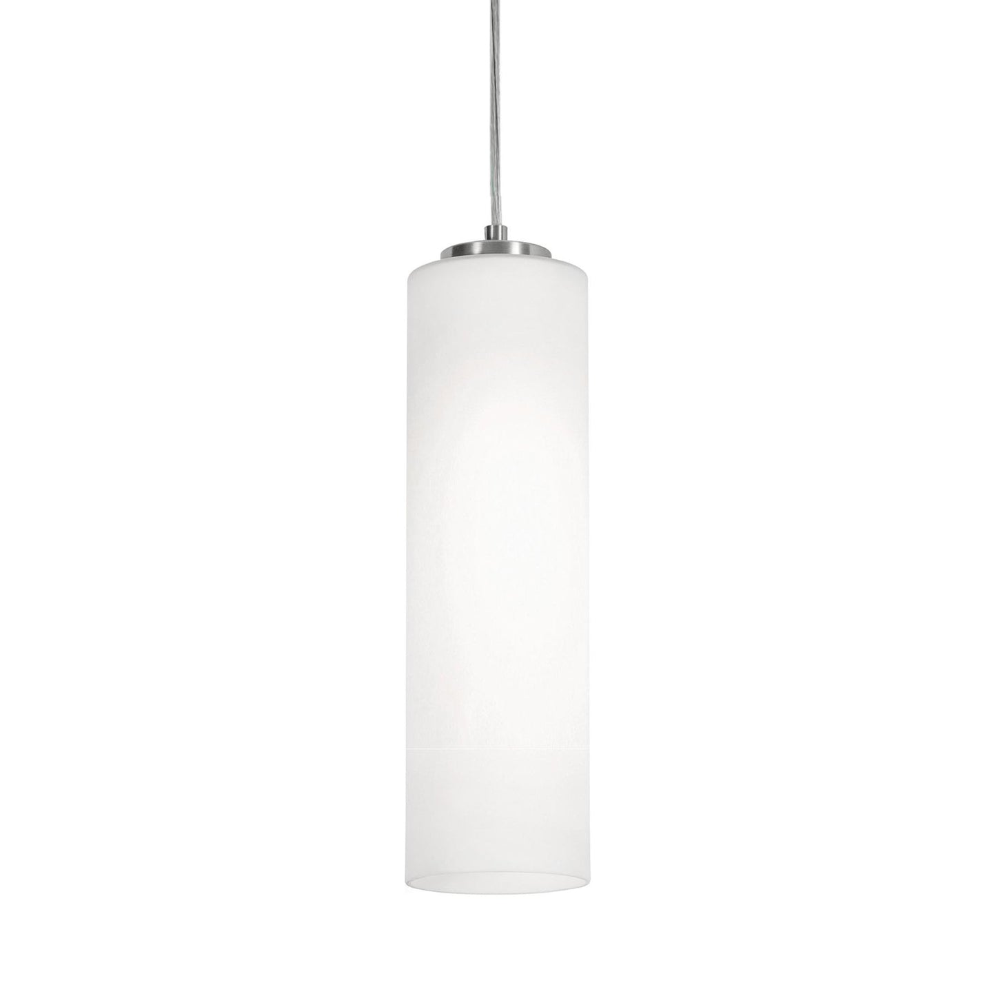 Leo Single Pendant Light in Satin Nickel (12-Inch).