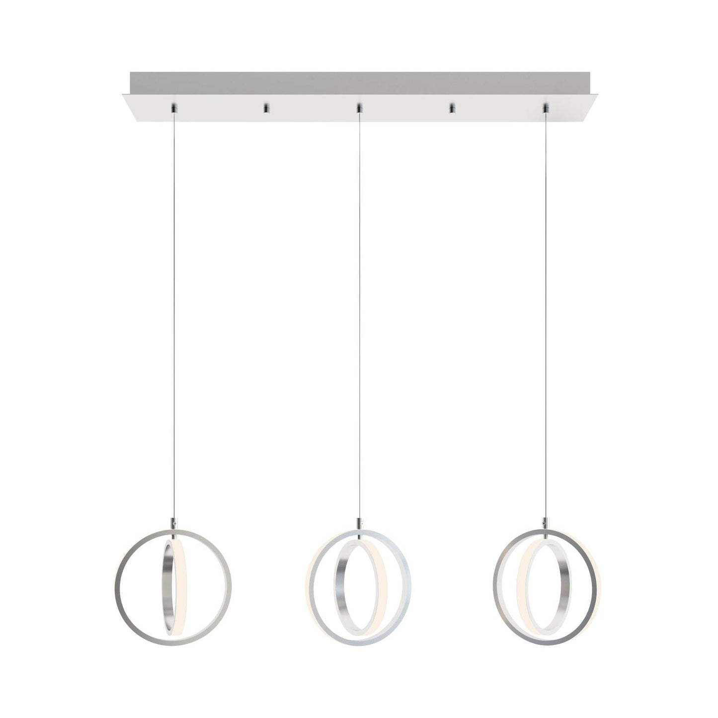 Lock Linear LED Pendant Light in Satin Nickel.