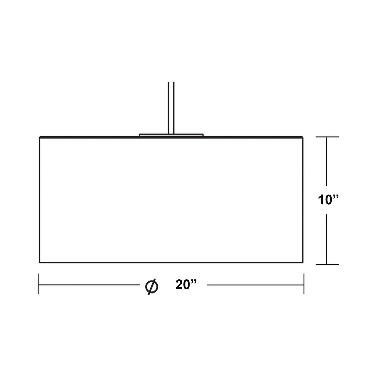 Mae Pendant Light - line drawing.