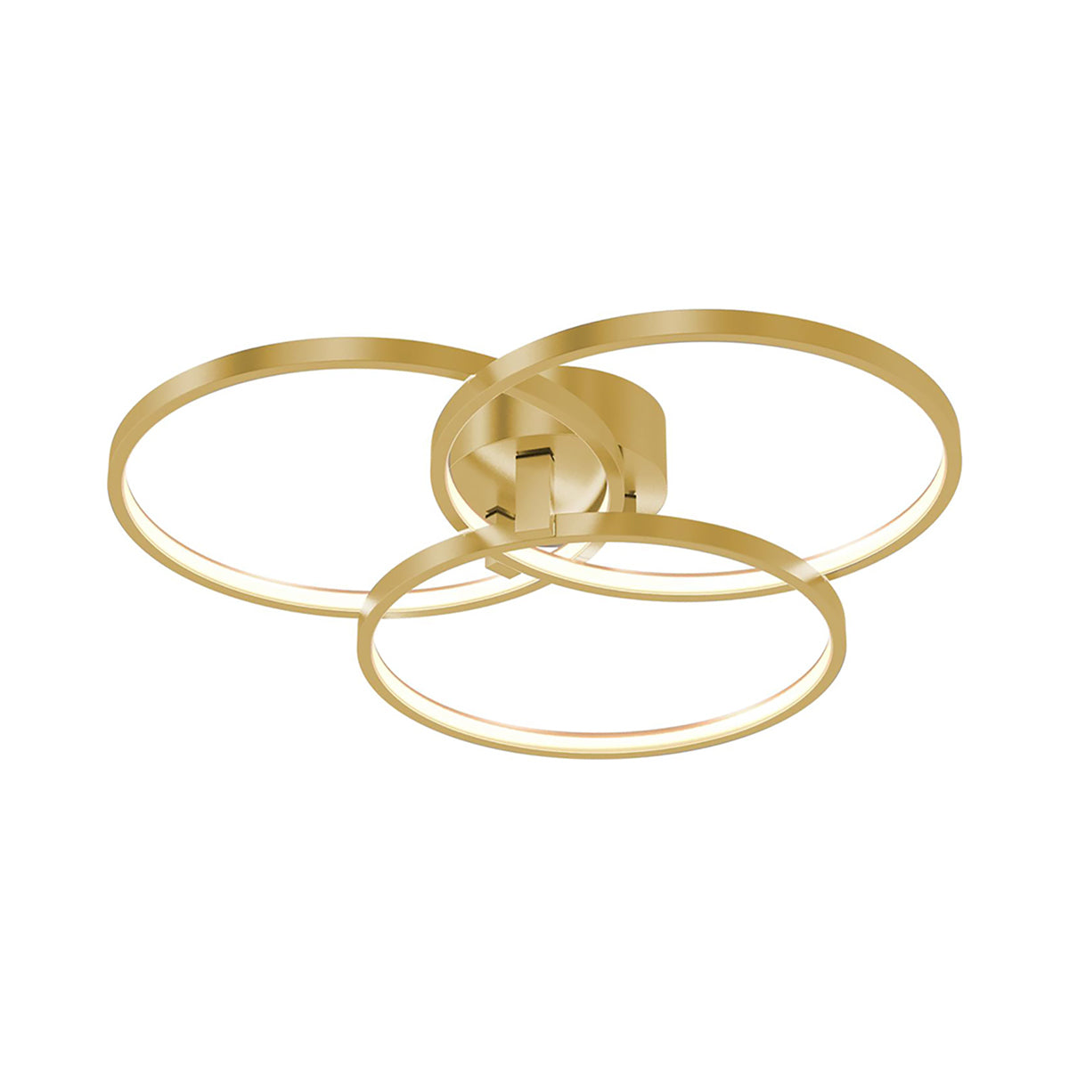 Orion LED Semi Flush Mount Ceiling Light in Satin Brass (20-Inch).