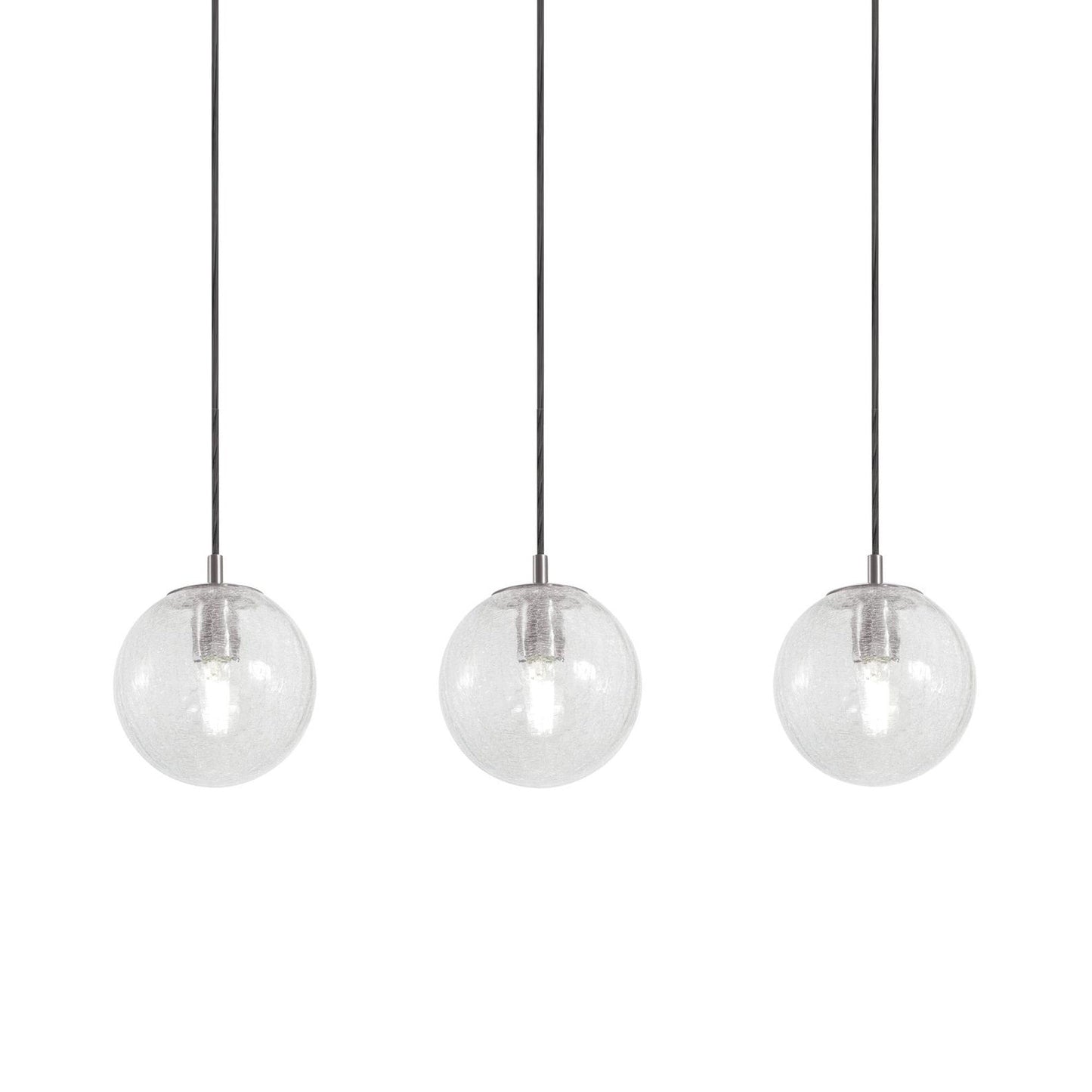 Palla Linear Pendant Light in Satin Nickel.