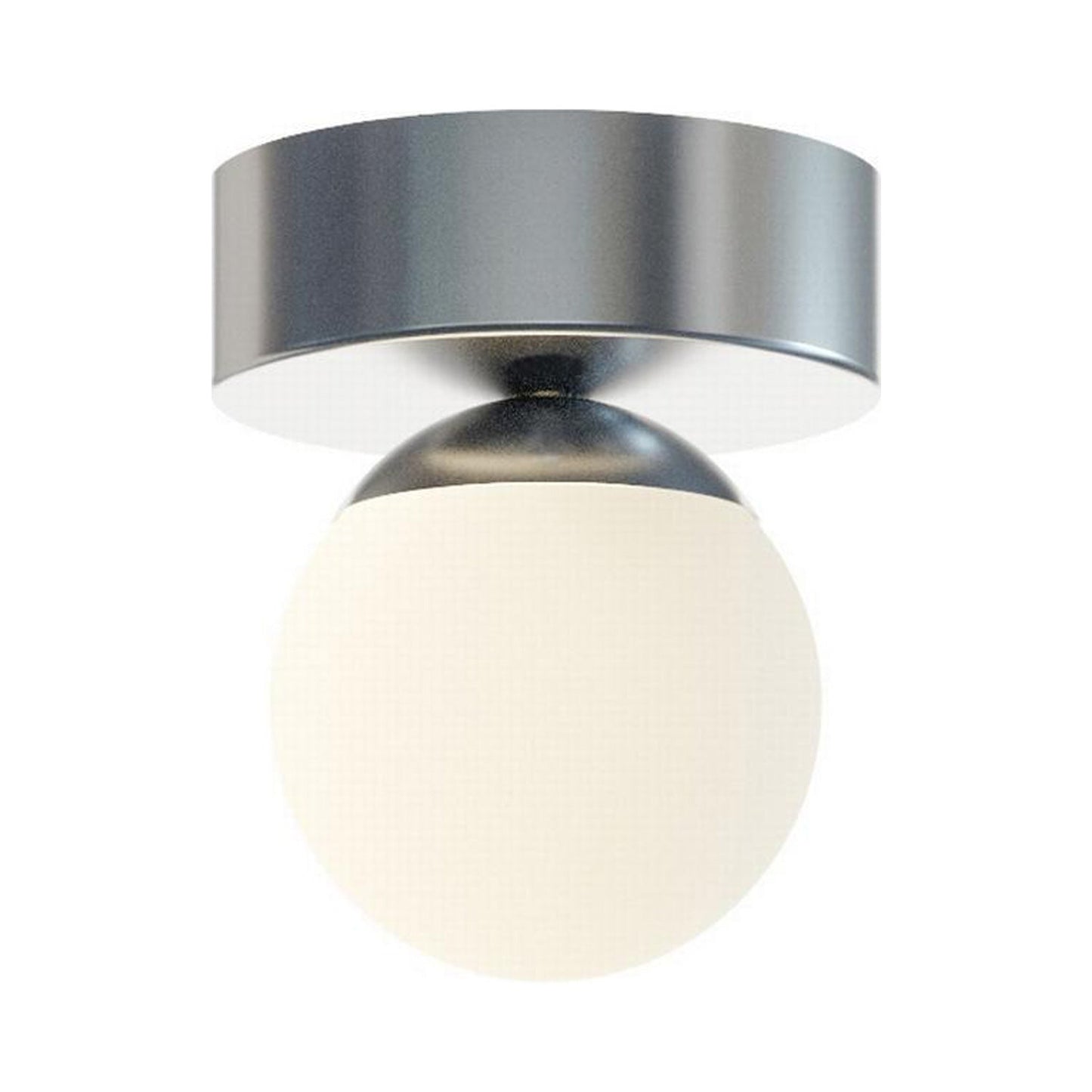 Pearl LED Flush Mount Ceiling Light in Satin Nickel.