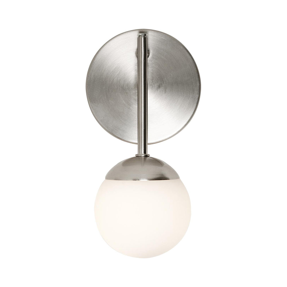 Pearl LED Single Wall Light in Satin Nickel.