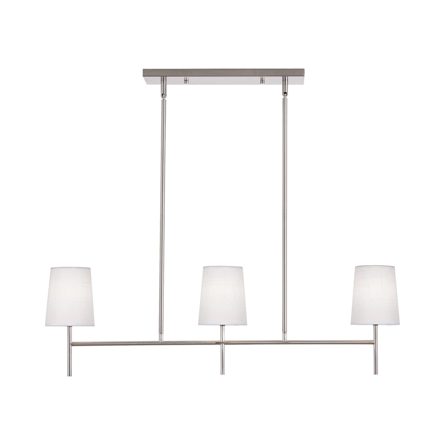Rose Linear Pendant Light in Satin Nickel.