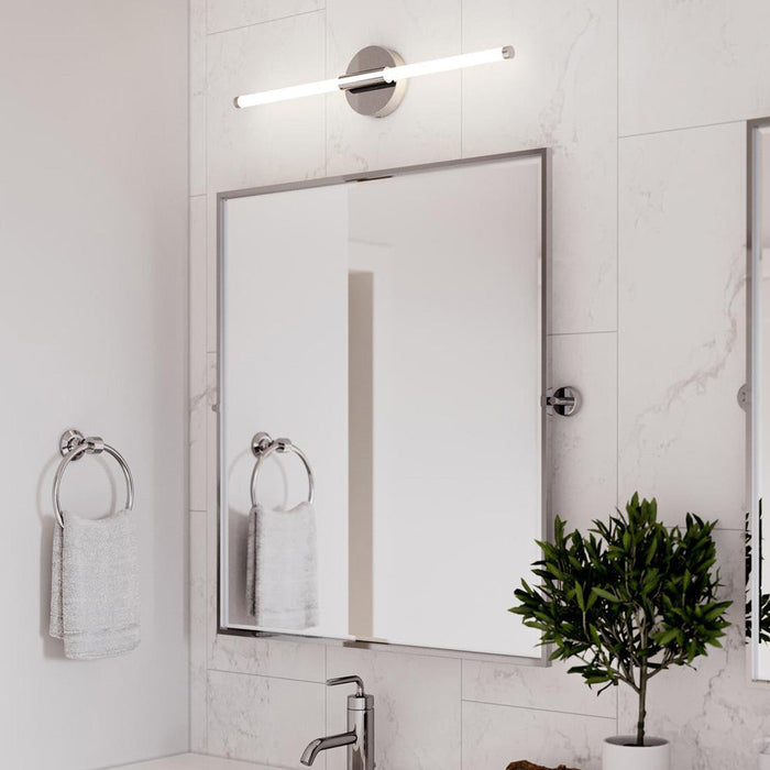 Rusnak LED Vanity Wall Light in bathroom.