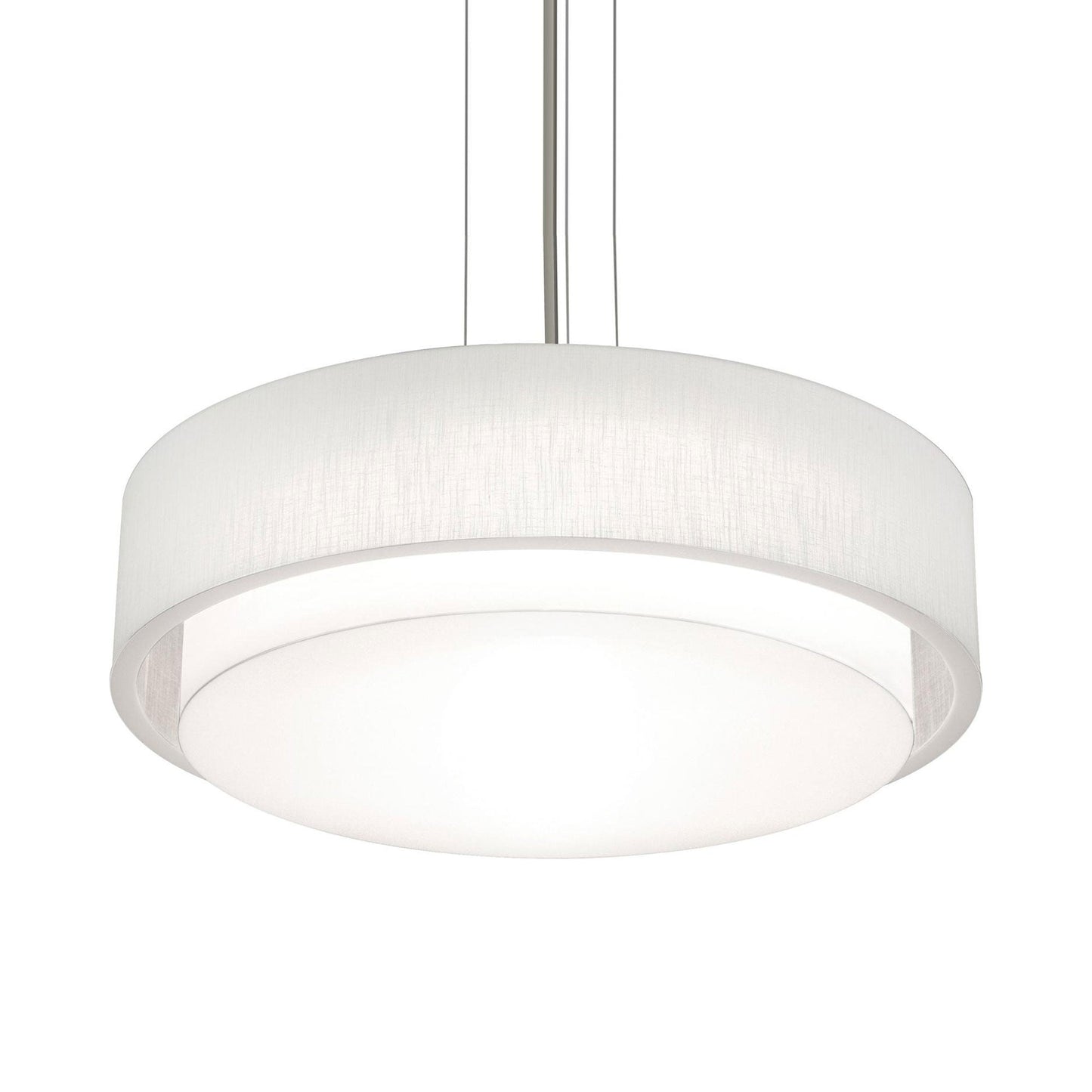 Sanibel Pendant Light in Satin Nickel/Linen White (32-Inch).