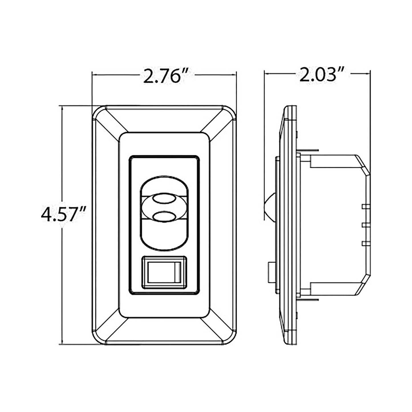 Santo Wall Switch - line drawing.