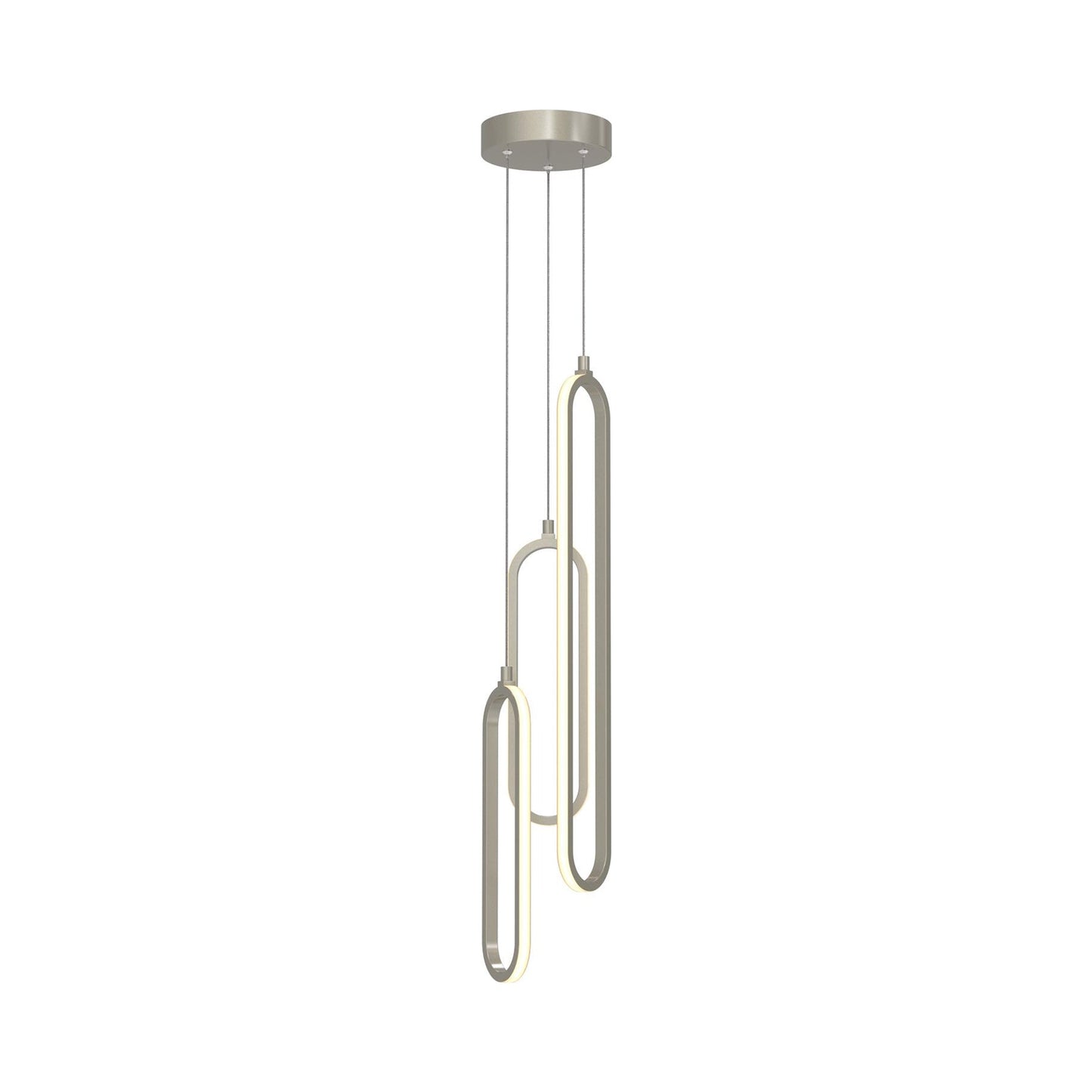 Sienna LED Mutli Light Pendant Light in Painted Nickel (3-Light/Large).
