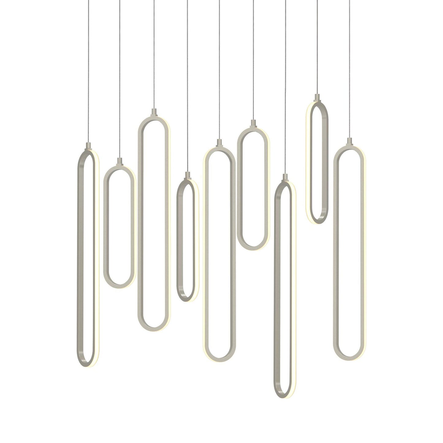 Sienna Linear LED Pendant Light in Painted Nickel.