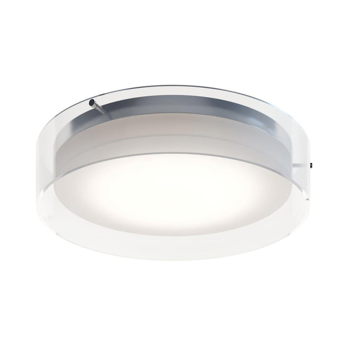 Studio LED Flush Mount Ceiling Light in Polished Chrome (15.5-Inch).