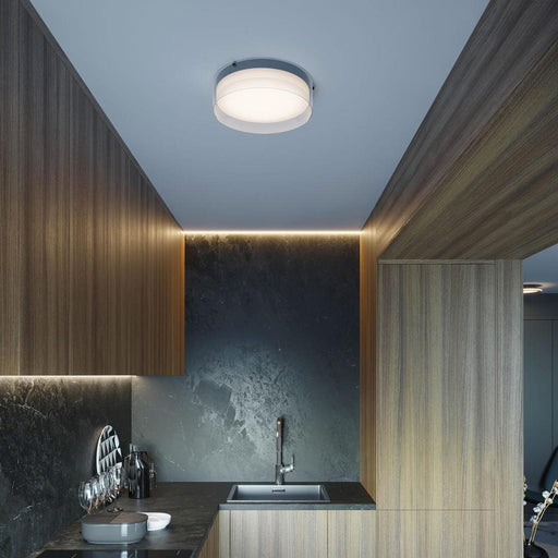 Studio LED Flush Mount Ceiling Light in kitchen.