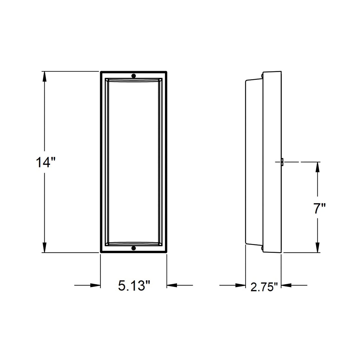AFX Lighting TPWW700WH Outdoor LED Wall Light - line drawing.