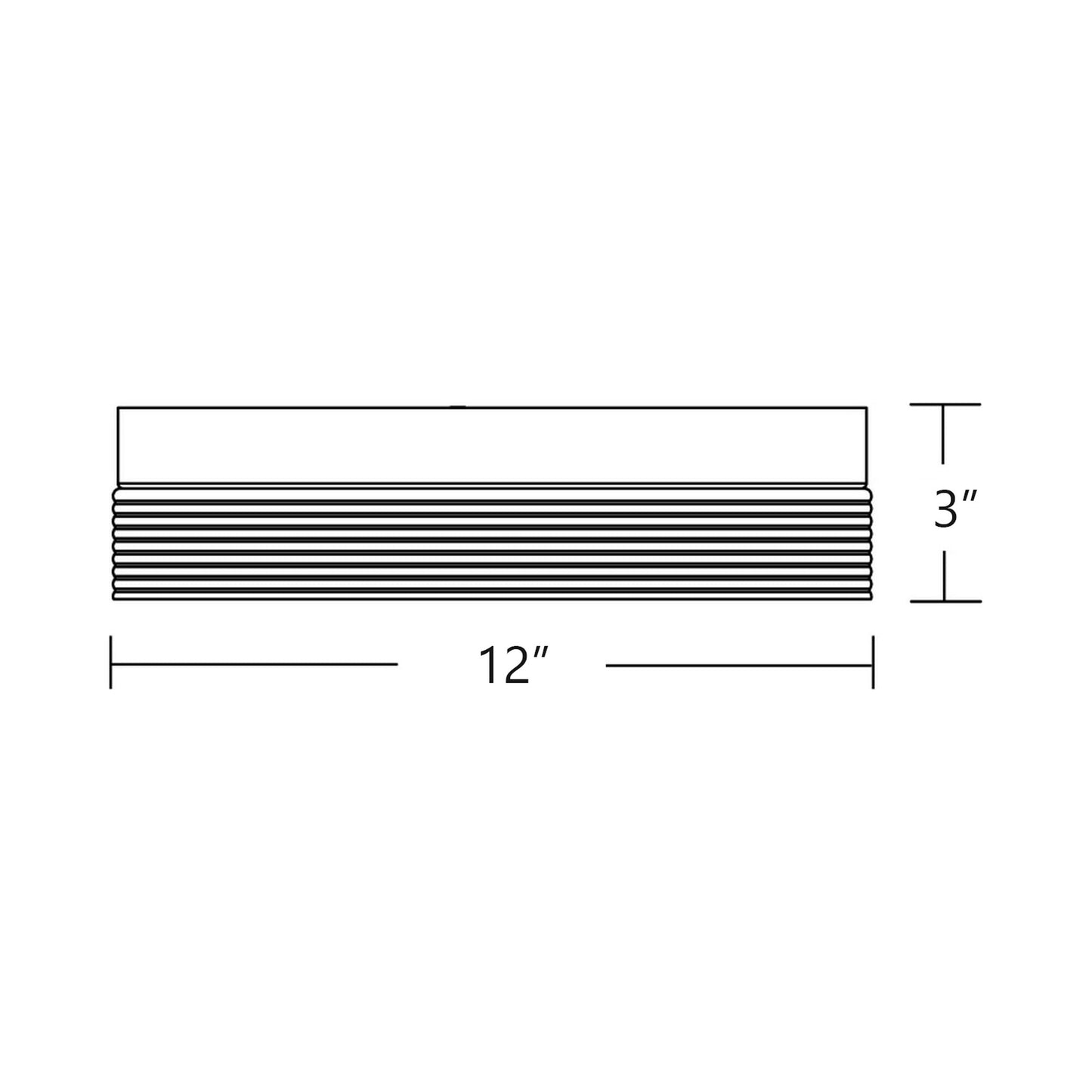 Tribeca LED Flush Mount Ceiling Light - line drawing.