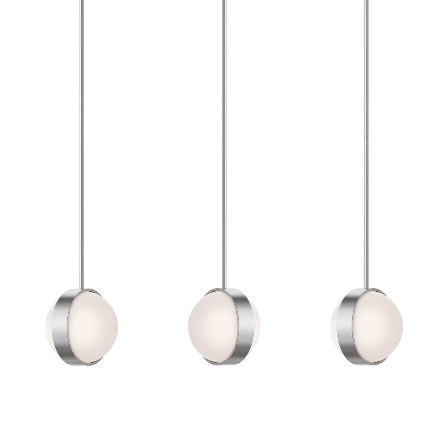 Verona LED Linear Pendant Light in Satin Nickel.