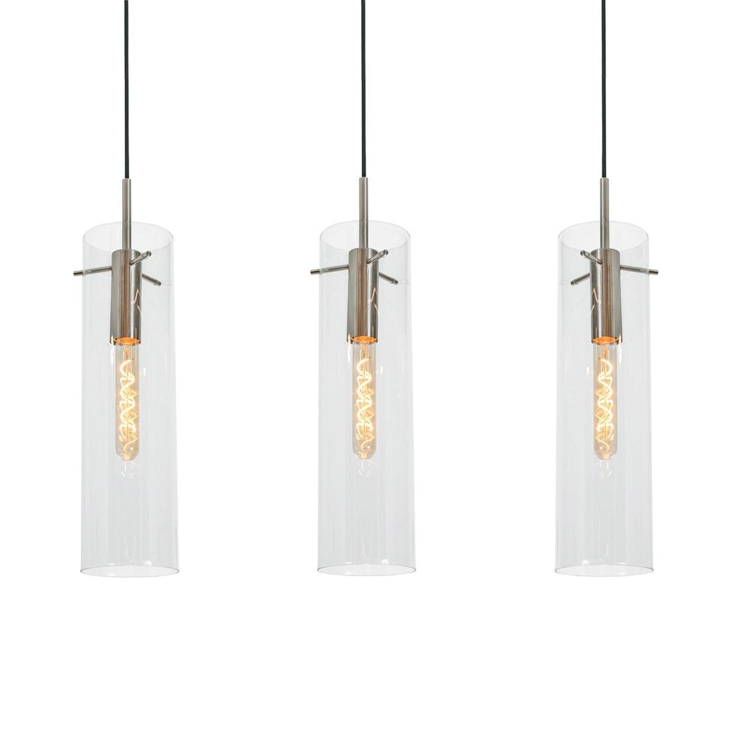 Vista Linear Pendant Light in Satin Nickel.