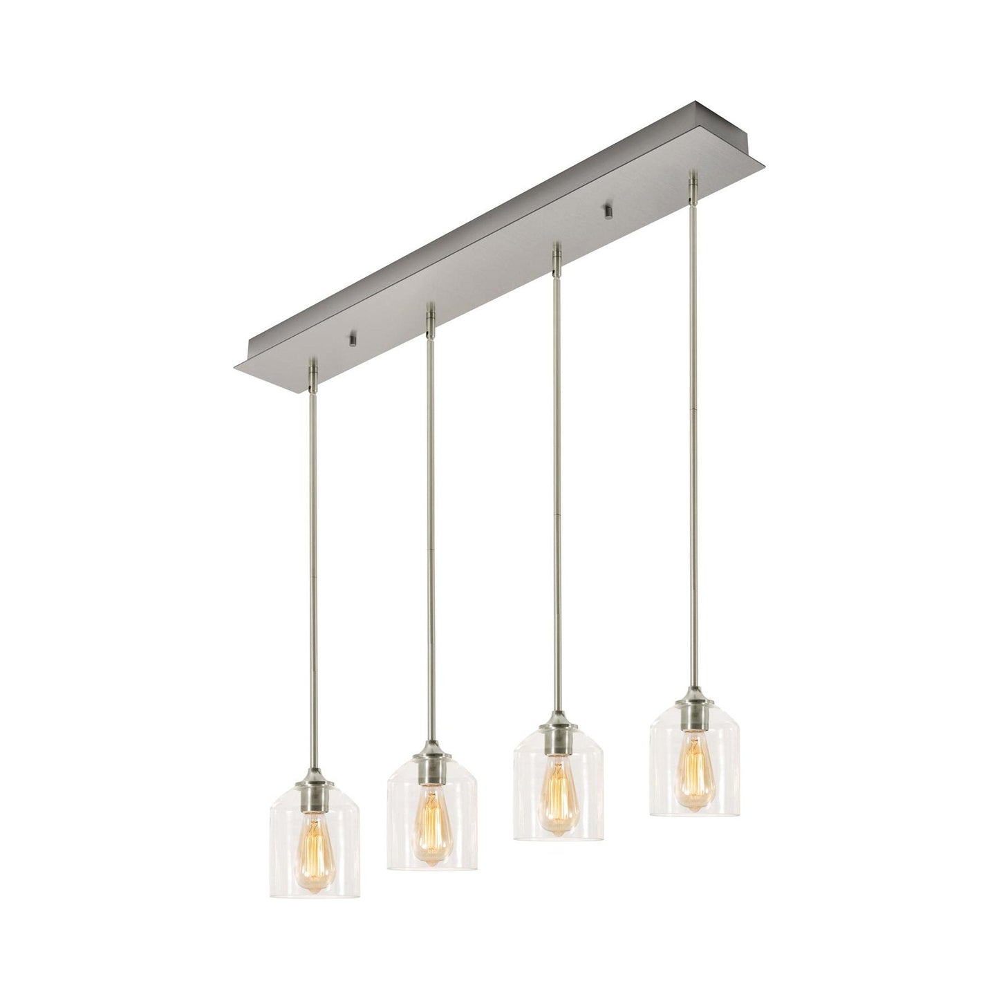 William Linear Pendant Light in Satin Nickel (4-Light).
