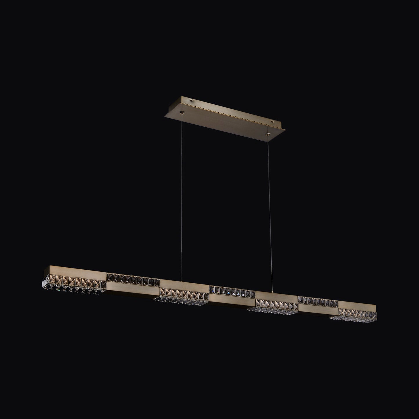 Dama Linear LED Pendant Light in Winter Brass.
