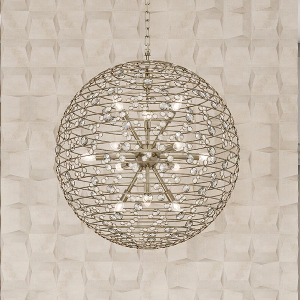 Gemini Orb Chandelier in Detail.