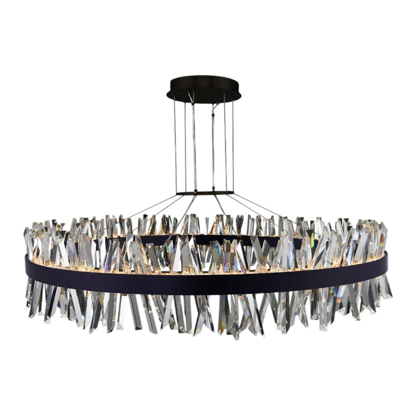 Glacier LED Chandelier in Matte Black (60-Inch).