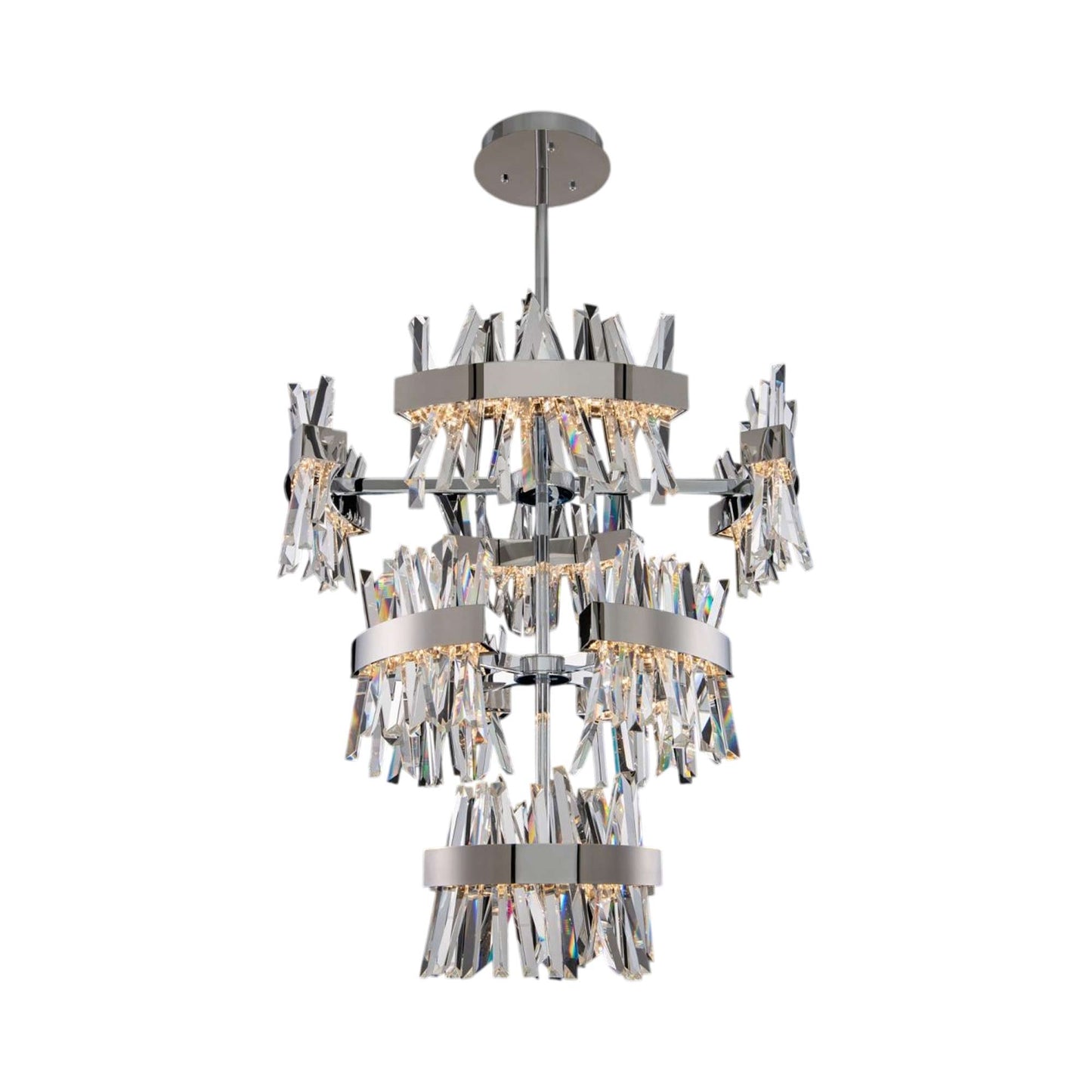 Glacier LED Foyer Chandelier in Chrome.