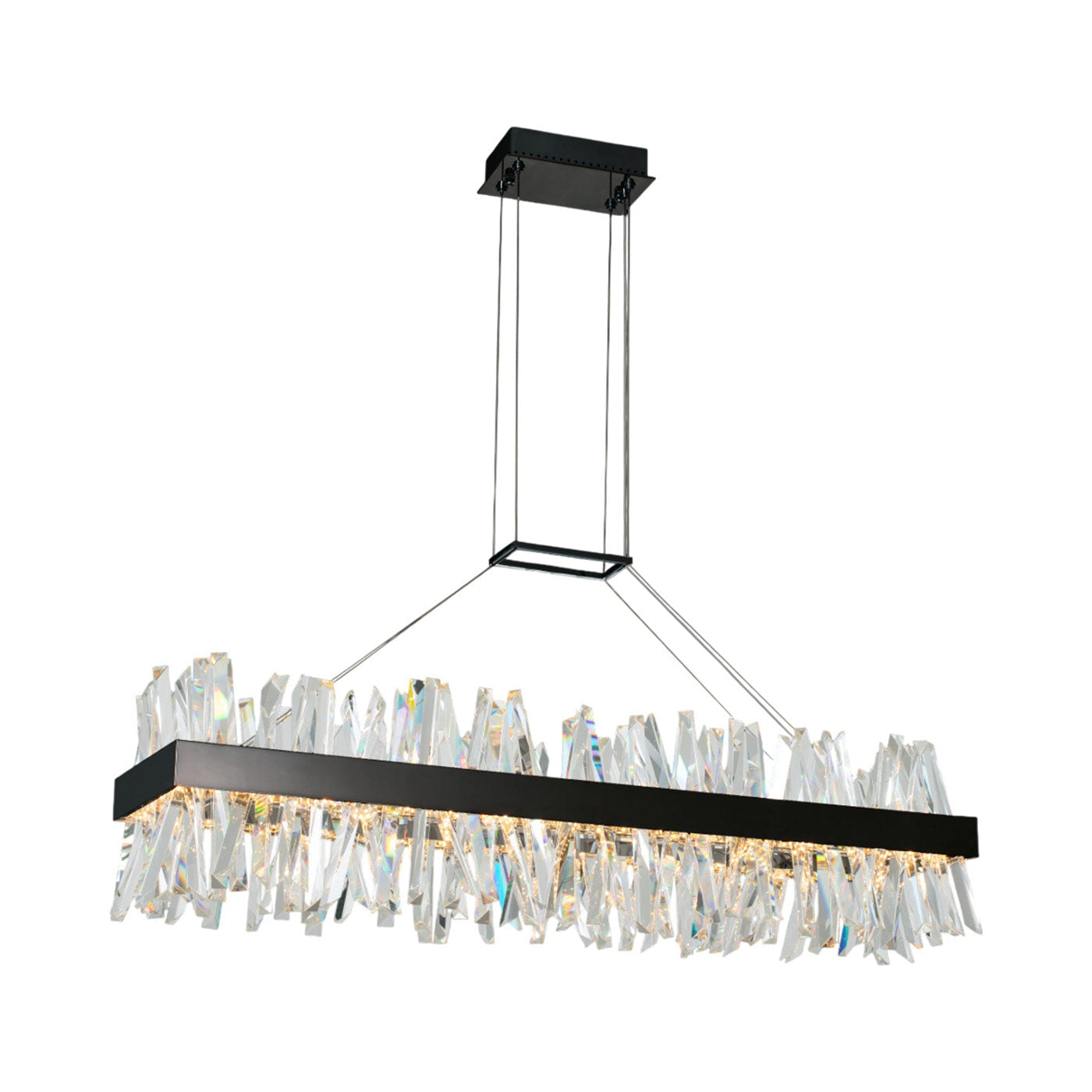 Glacier Linear LED Pendant Light in Matte Black (48-Inch).